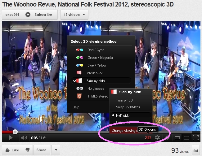 Change viewing method You Tube